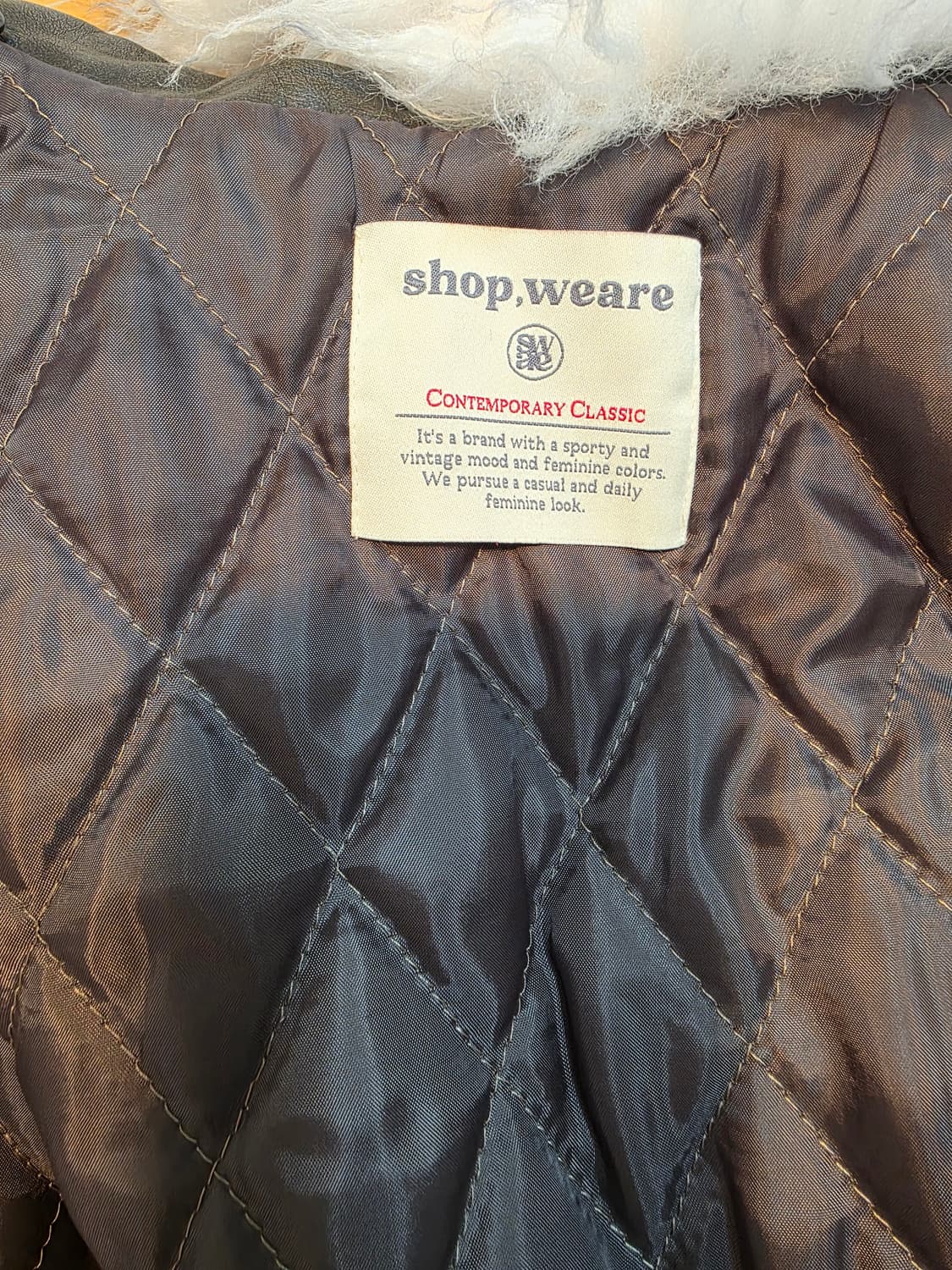 새상품급) 도매택 위아(weare) 레더 퍼 카라 점퍼 상품이미지9