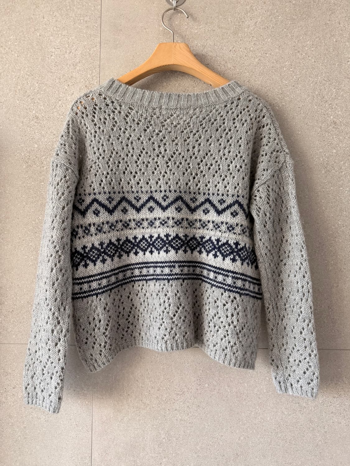 로리팜 울 혼방 패턴 여성 니트 스웨터 상품이미지5