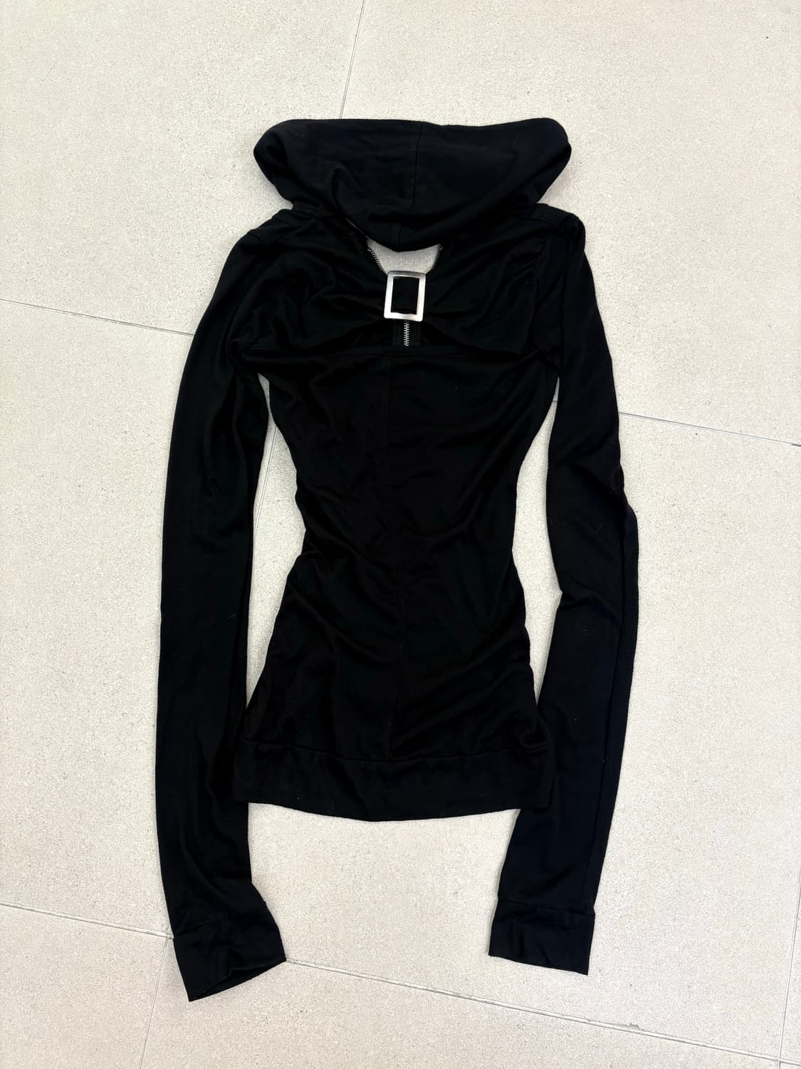 셔링 백포인트 투웨이 후드집업 상품이미지5