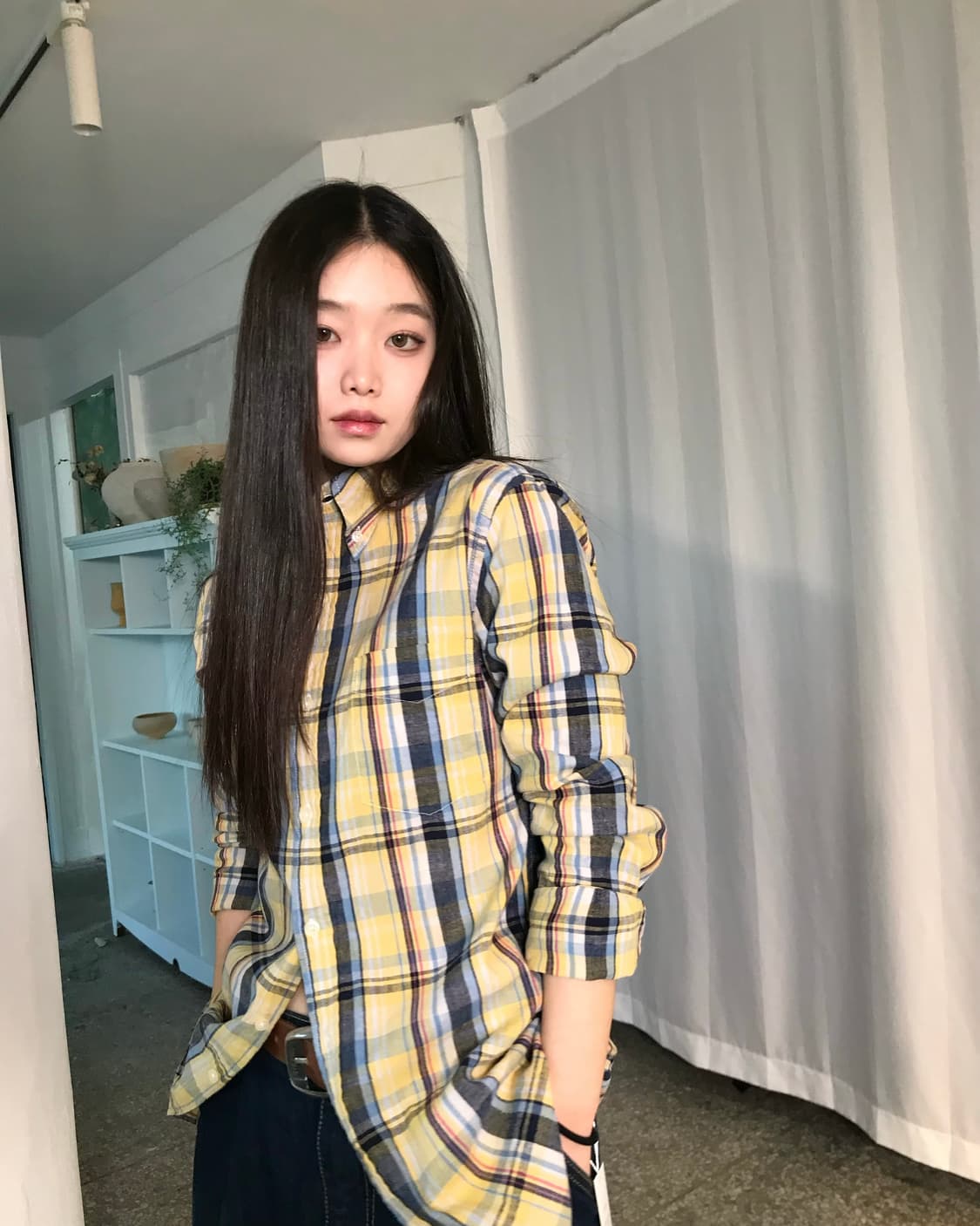 Lee 옐로우 체크 셔츠  상품이미지2