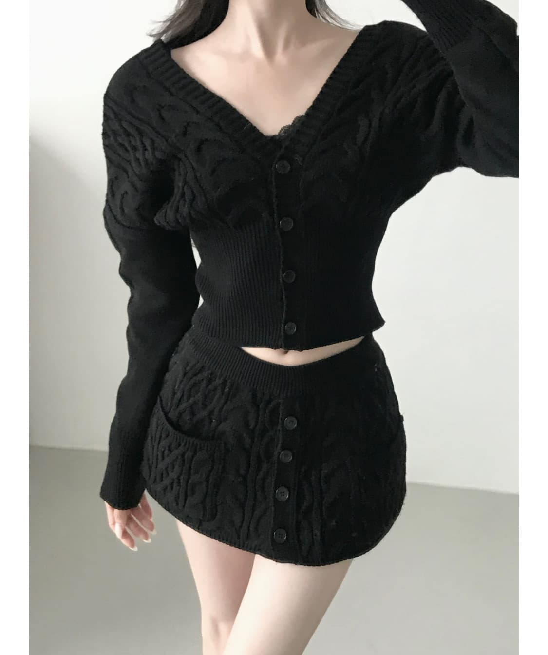 Hillda 힐다 고희 디어 윈터 니트가디건 블랙  상품이미지2