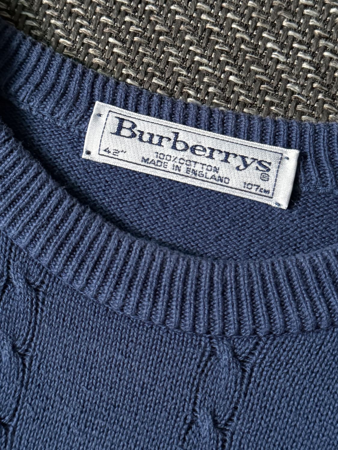 90s 버버리 워시드 코튼 빈티지 스웨터 (105) 상품이미지3