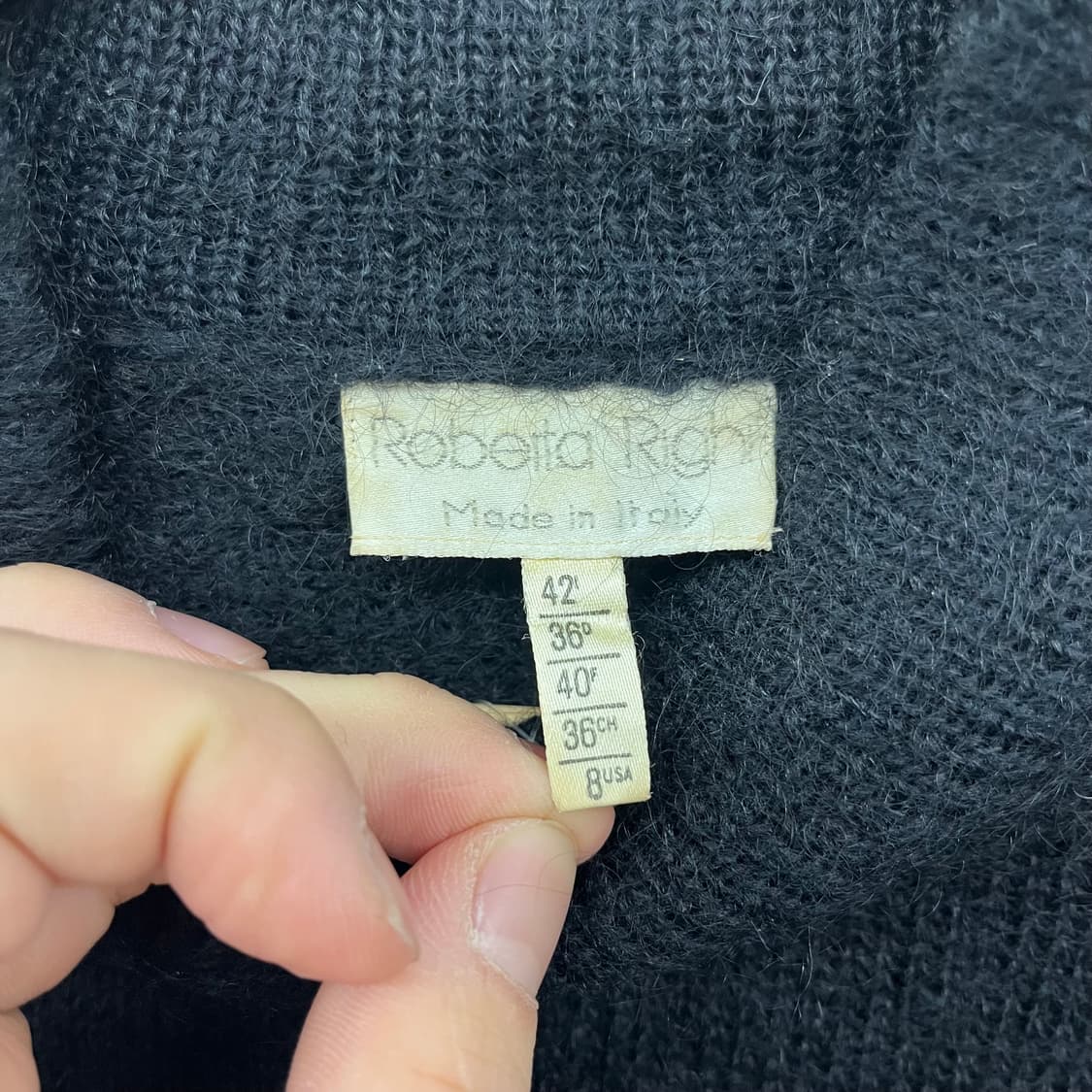 핸드메이드 꽃 자수 블랙 니트 여XL 상품이미지5