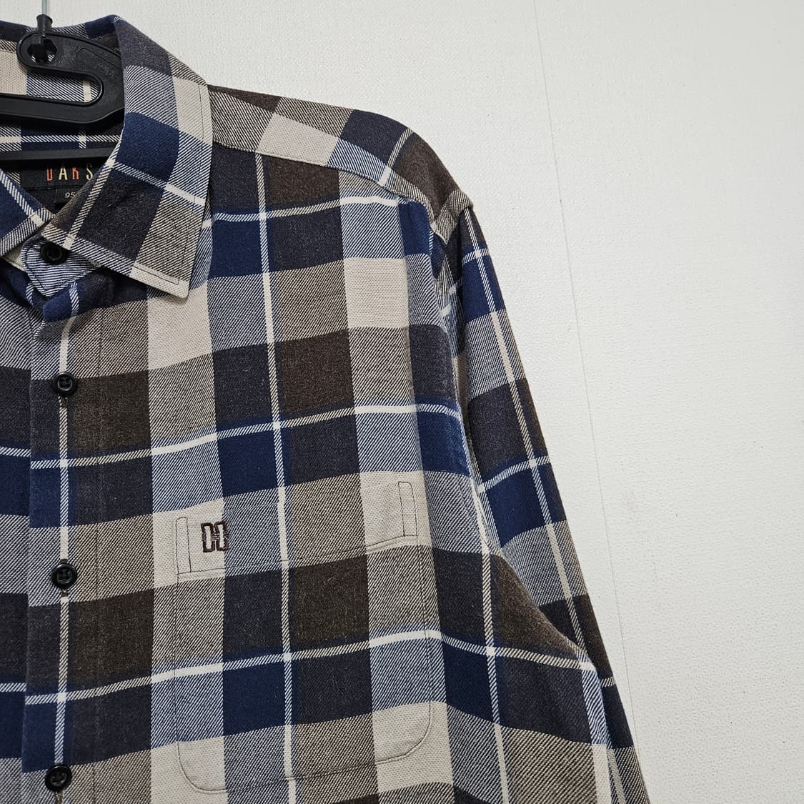 95 닥스 기모 체크셔츠 브라운 블루 상품이미지3