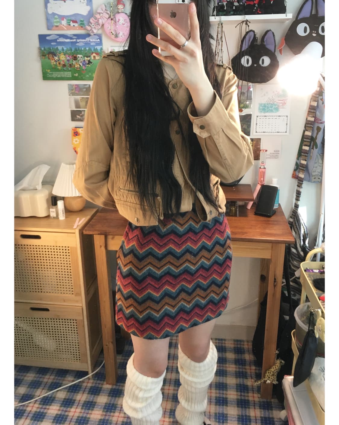 vintage chevron mini skirt orange 상품이미지2