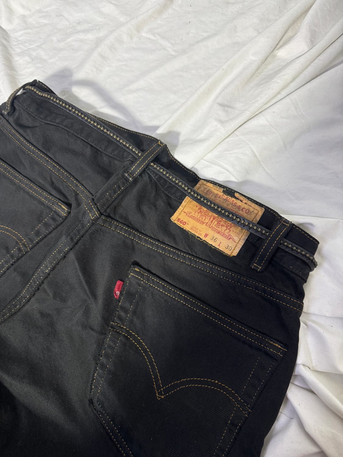 빈티지 볼 스터드 레더 벨트 상품이미지3