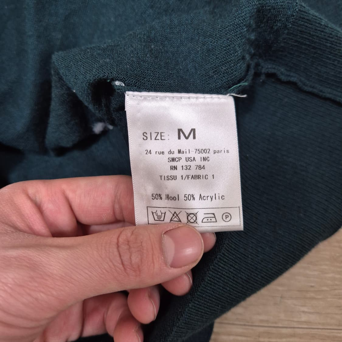 메종키츠네 자수 헤드 와펜로고 라운드 울 니트 가디건 M(95) 상품이미지5