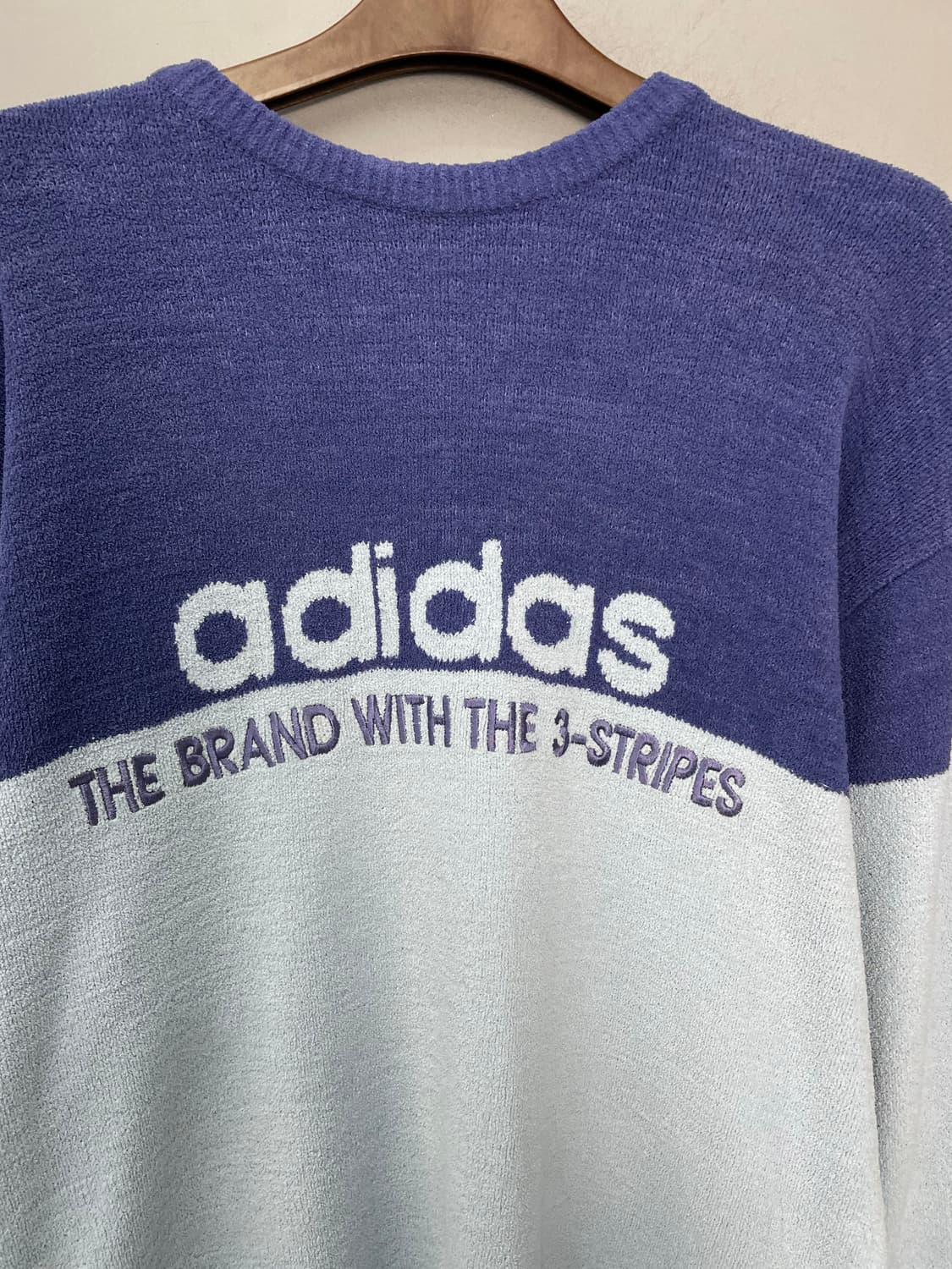 아디다스 블루 배색 니트 H1665 상품이미지3