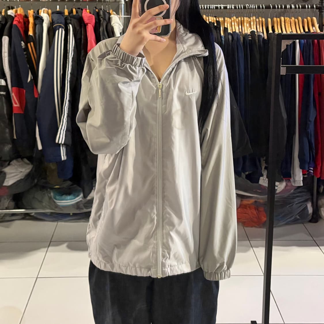 나이키 스우시 그레이 바람막이 상품이미지1