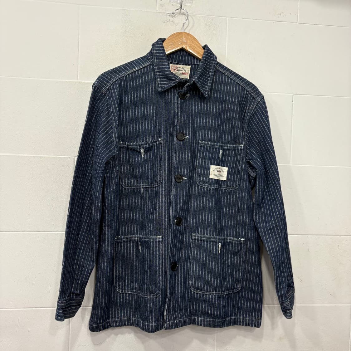 빈티지 데님 스트라이프 워크 자켓 상품이미지1