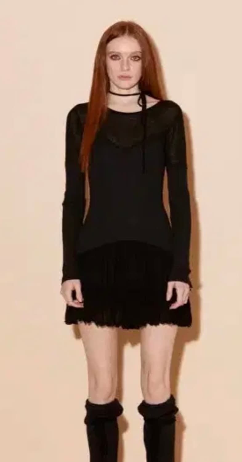 팝시즈 Sheer Jersey Dress (black) 상품이미지3