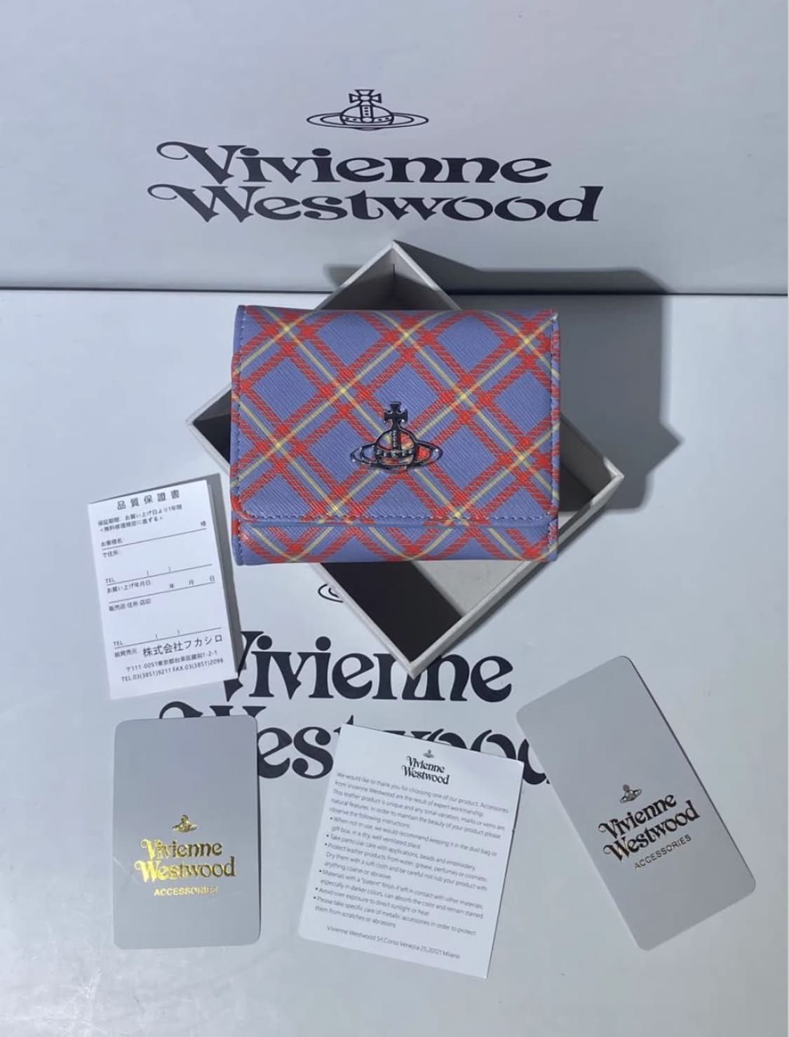 비비안웨스트우드 아카이브 은장 orb 패턴 하프월렛 반지갑(풀구성) 상품이미지2