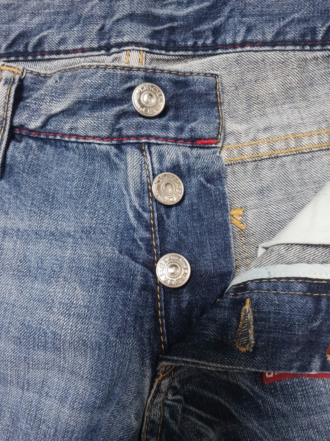 [30] 정품 디스퀘어드2 옐로우페인티드 레드스트랩 슬림진 청바지 상품이미지6