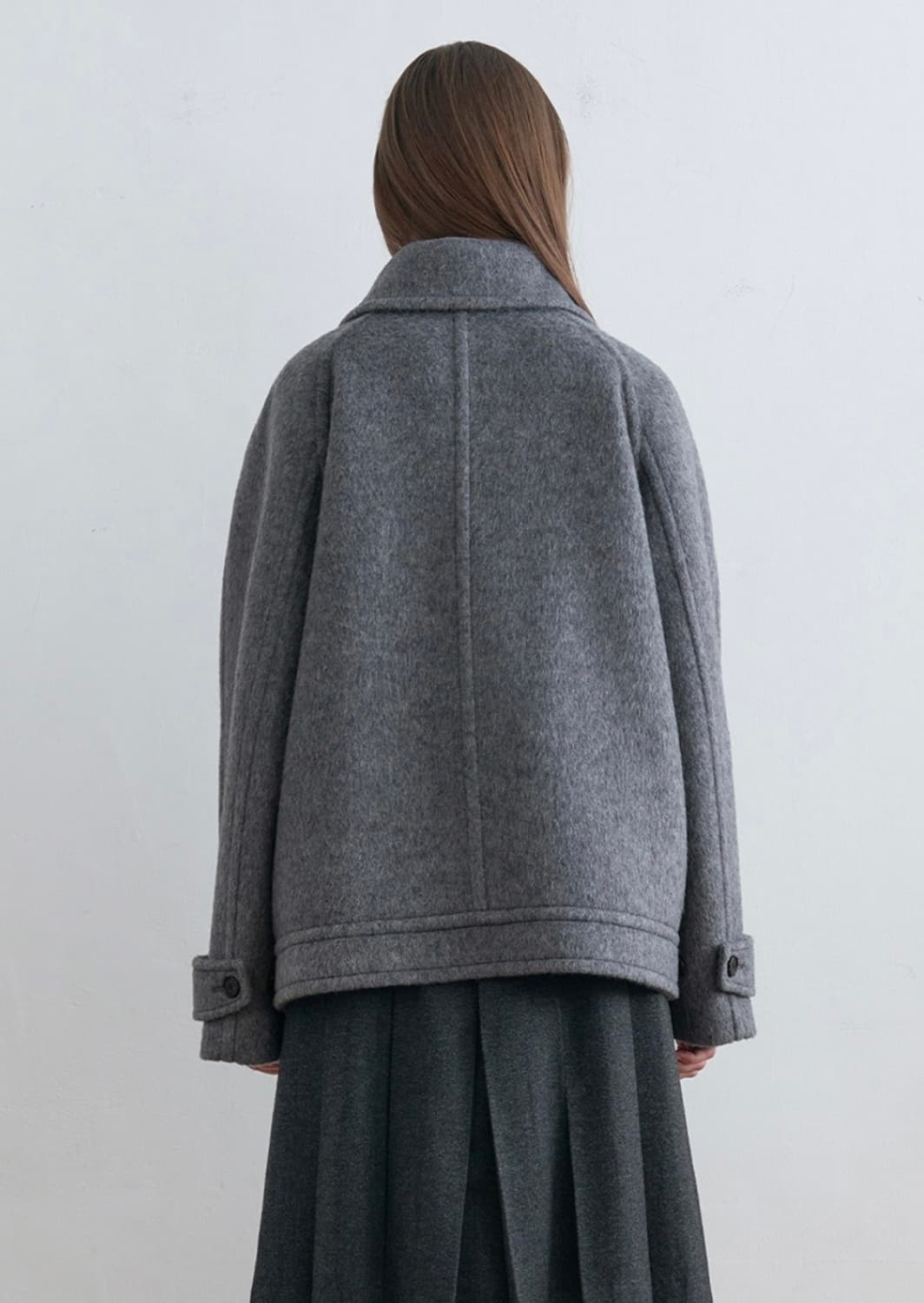 기준 울 하이넥 하프 코트 상품이미지2