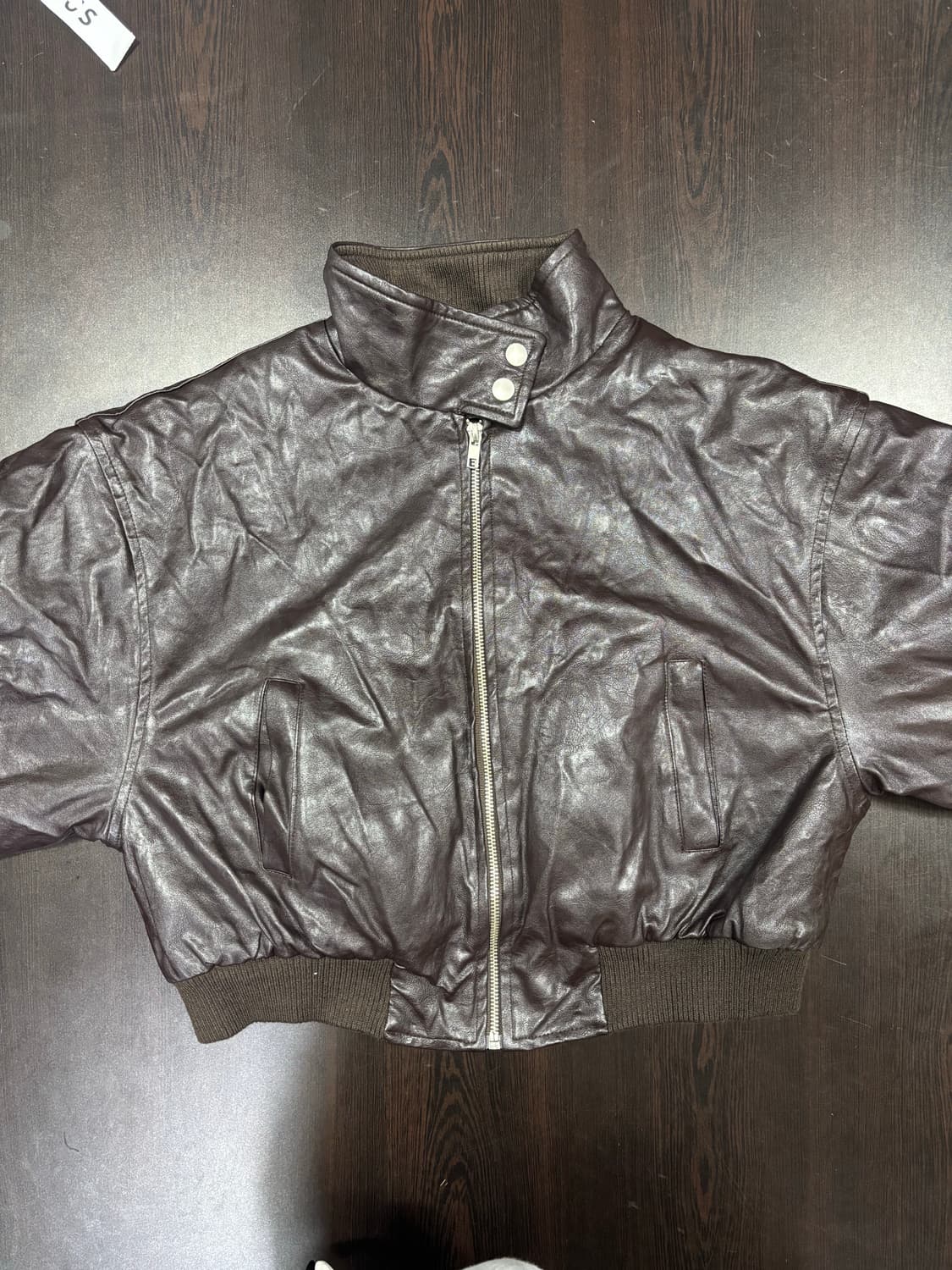 일본 빈티지 브라운 레더 숏 봄버 자켓 상품이미지6