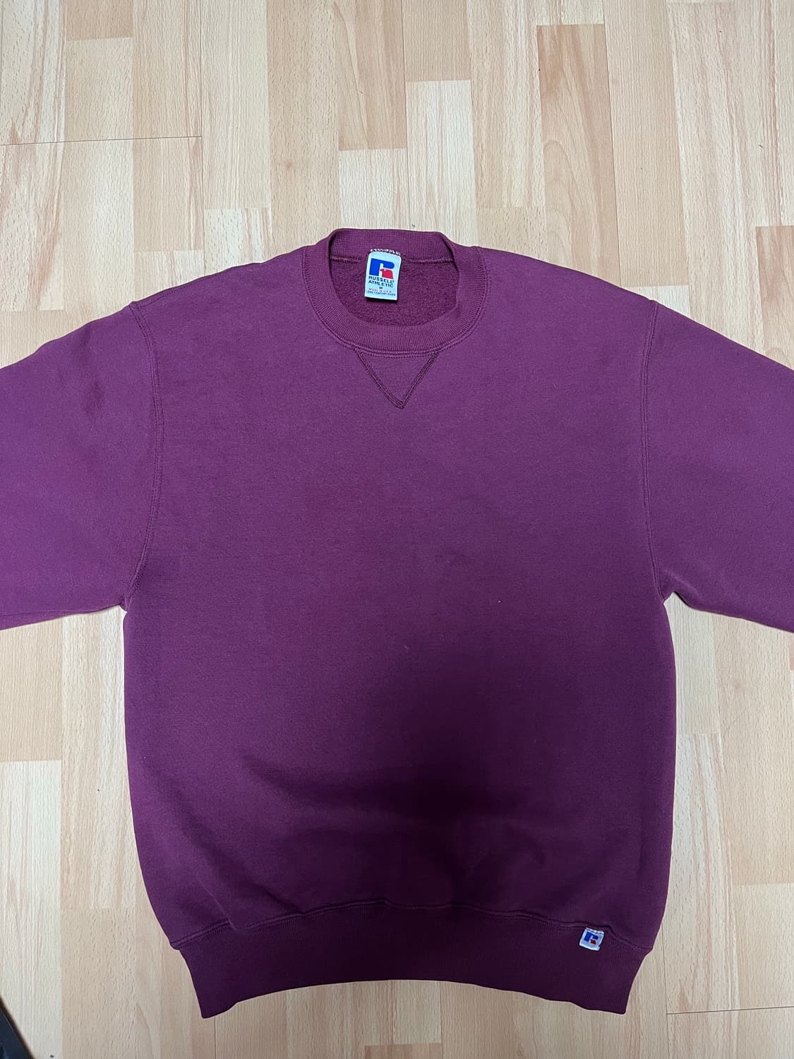러셀 애슬레틱 90s 빈티지 스웻셔츠 미국제조 와인색 상품이미지2