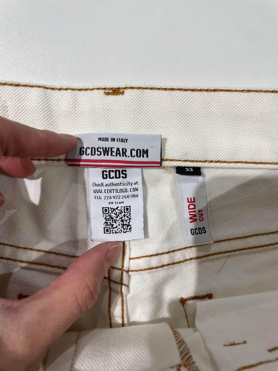 gcds 크림 와이드 컷 데님 팬츠 상품이미지7