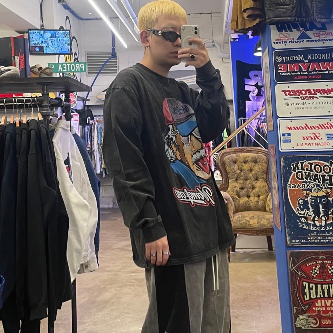 [데드스탁] 아인슈타인 피그먼트 워싱 긴팔 XL 상품이미지4