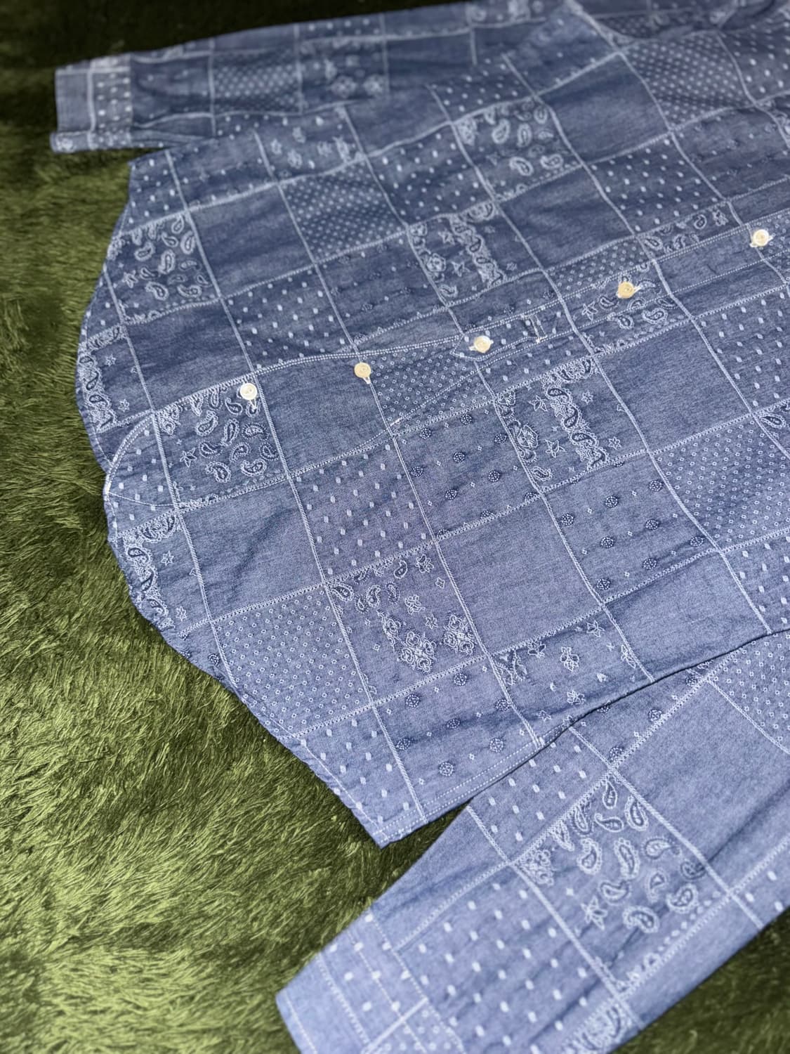 [42] 커스텀멜로우 MVW 페이즐리 패치워크 샴브레이 셔츠 상품이미지6