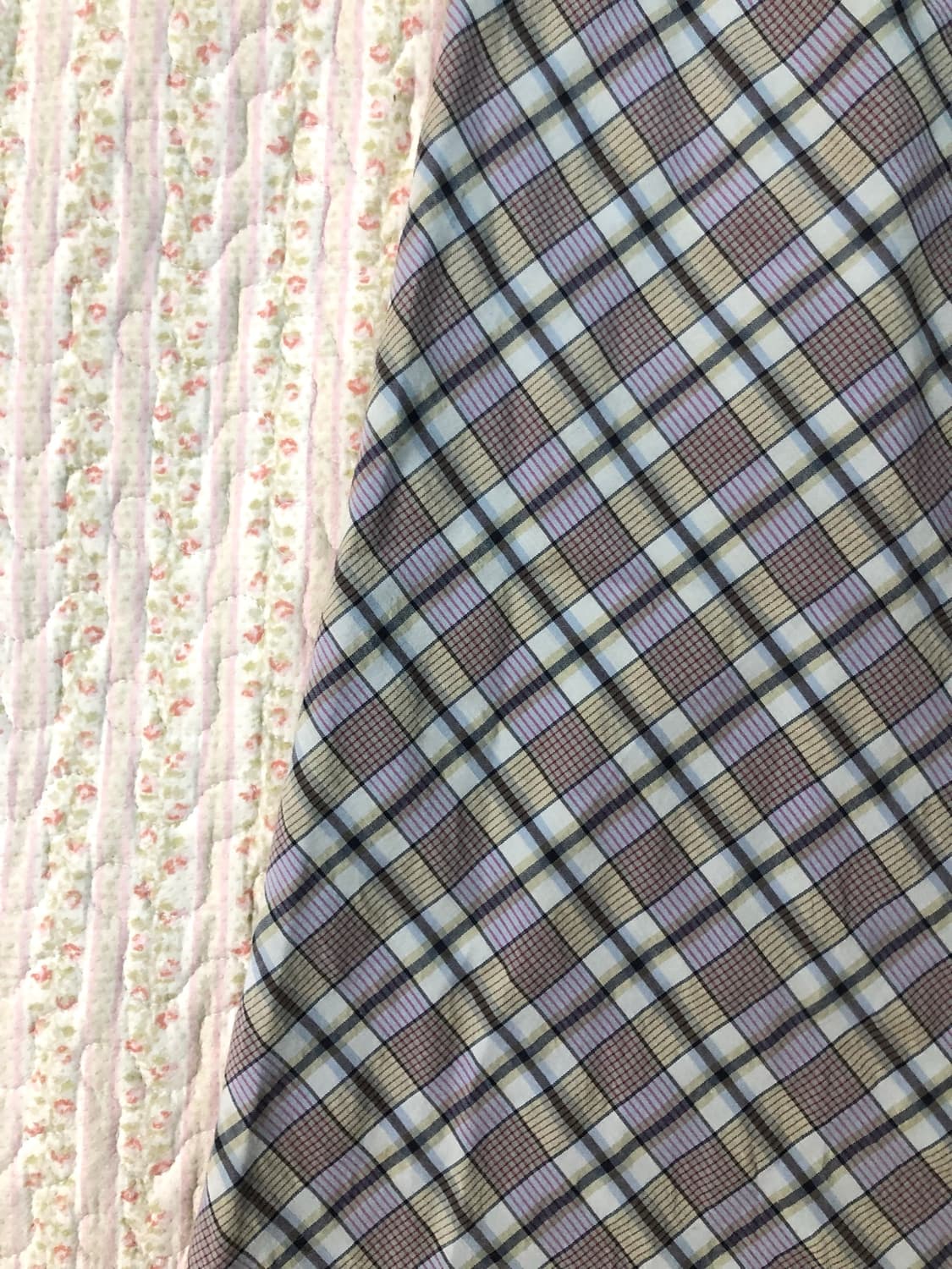 beige&purple check skirt 상품이미지3