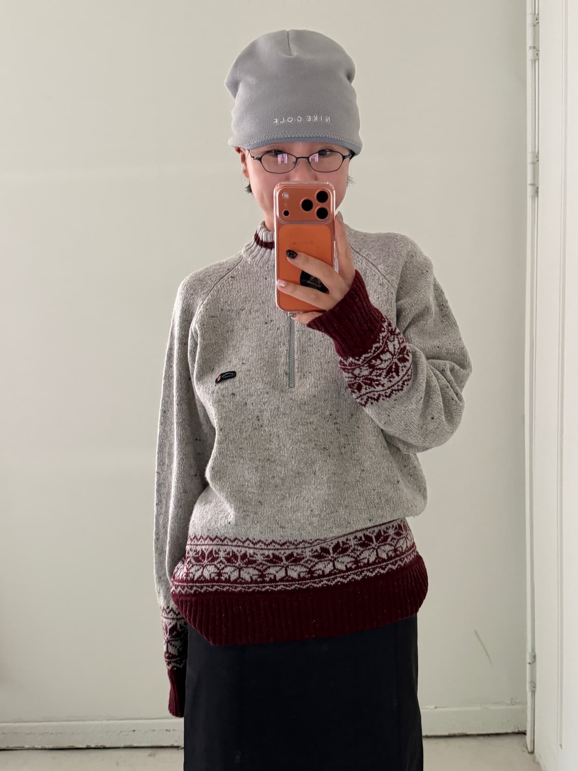 이태리 노르딕 패턴 반집업 니트 스웨터 상품이미지10