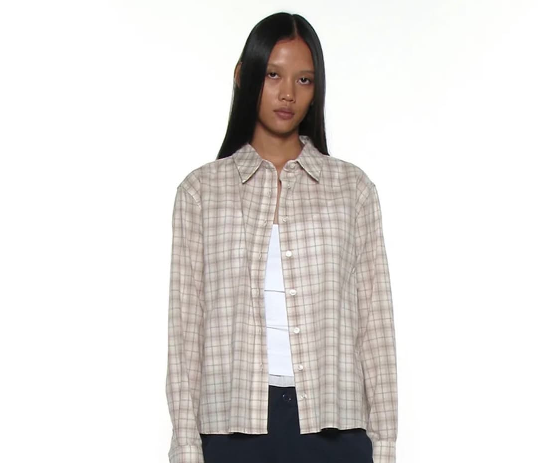 파르티멘토 우먼 PWC 2WAY CHECK SHIRT_BEIGE 상품이미지1