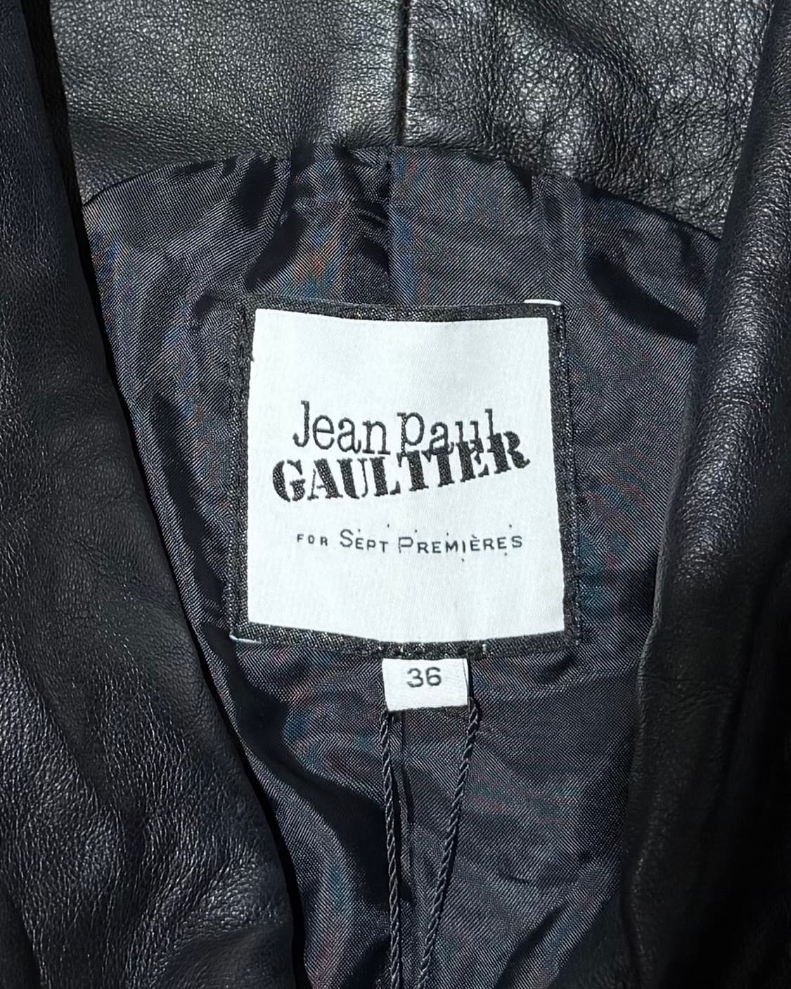 장 폴 고티에 블랙 램스킨 크롭 베스트 자켓 상품이미지7