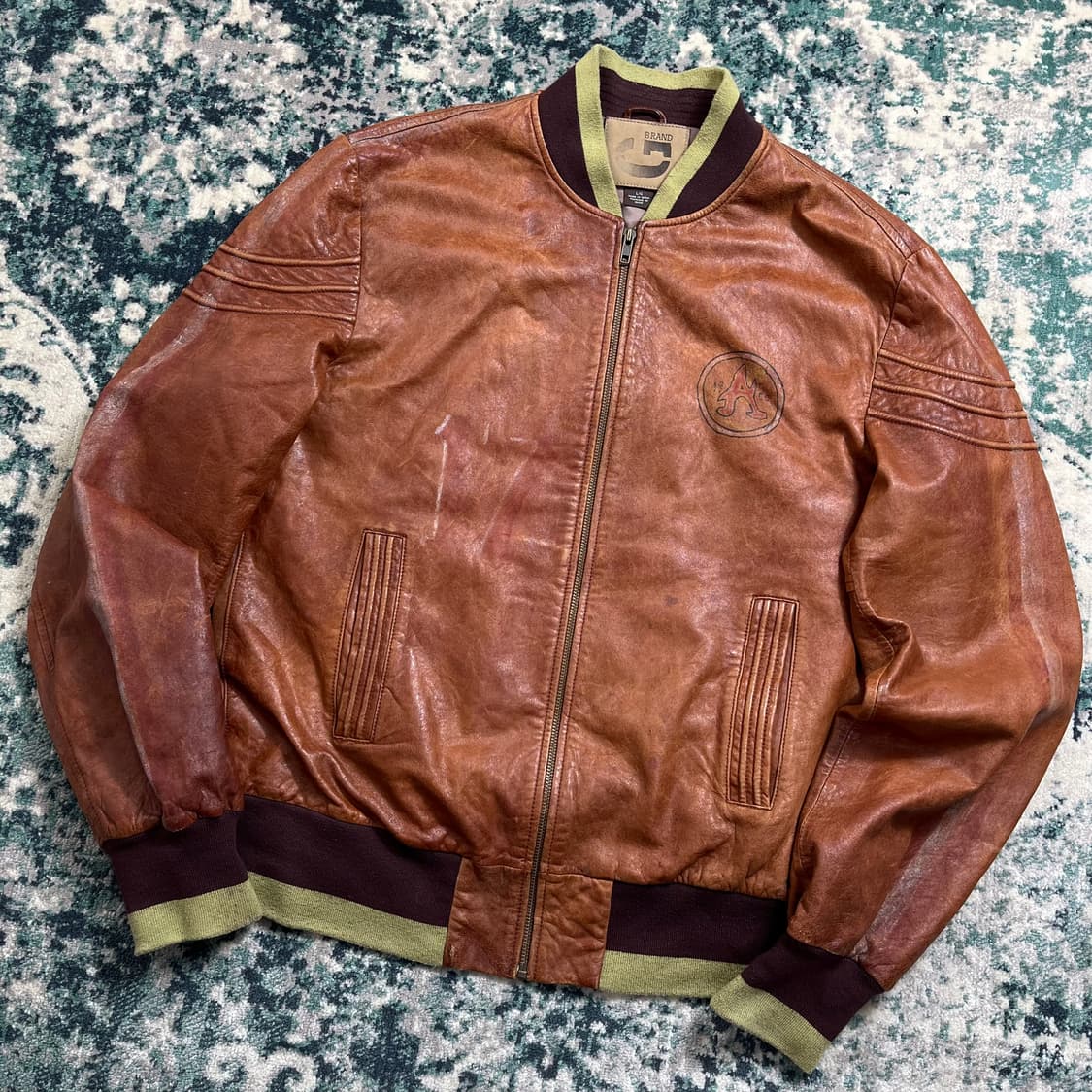 Brand G Leather 웨스턴 가죽 집업 자켓(L) 상품이미지1