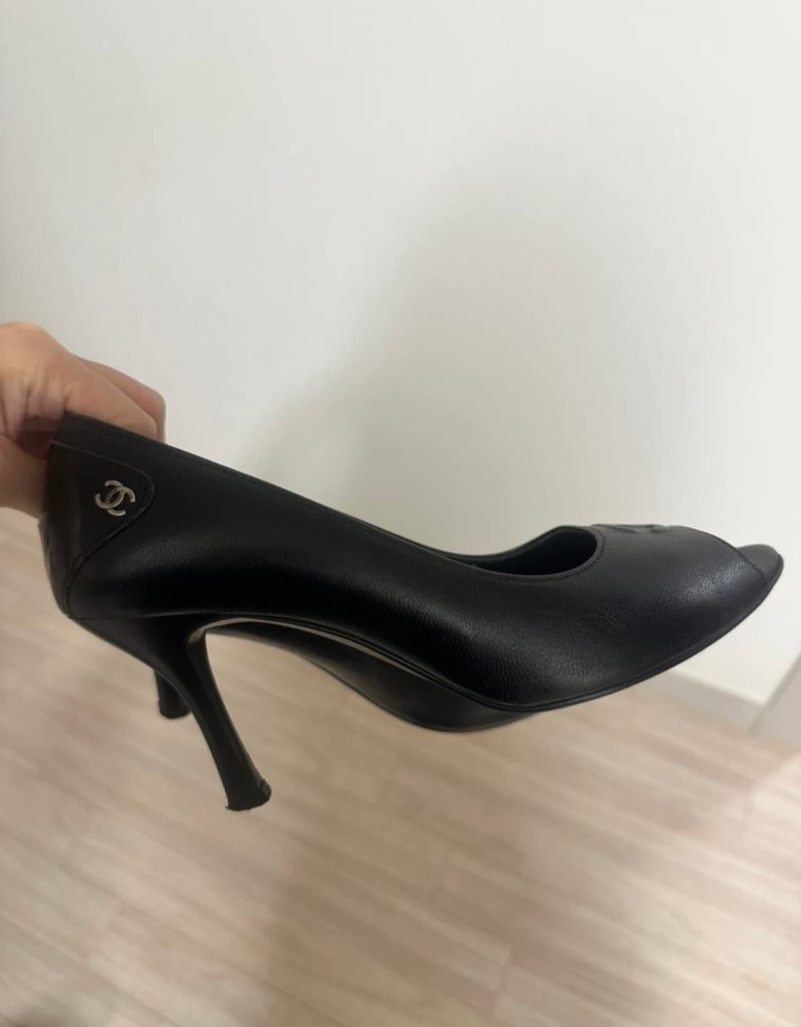 샤넬 블랙 오픈토 빈티지구두 팝니다 상품이미지2
