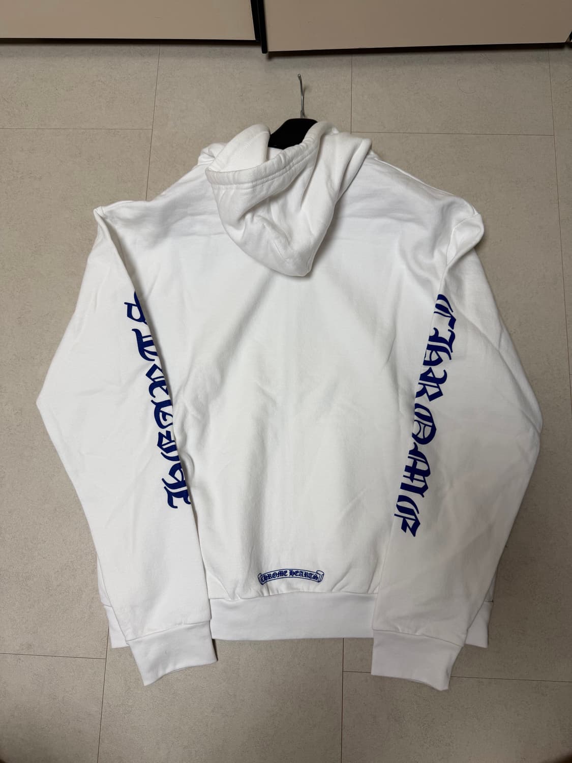 (미시착 새상품) 크롬하츠 버티컬 후드집업 M 화이트 블루 상품이미지3