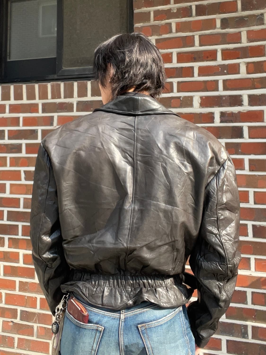 빈티지 램스킨 벨티드 더블라이더 자켓 상품이미지2