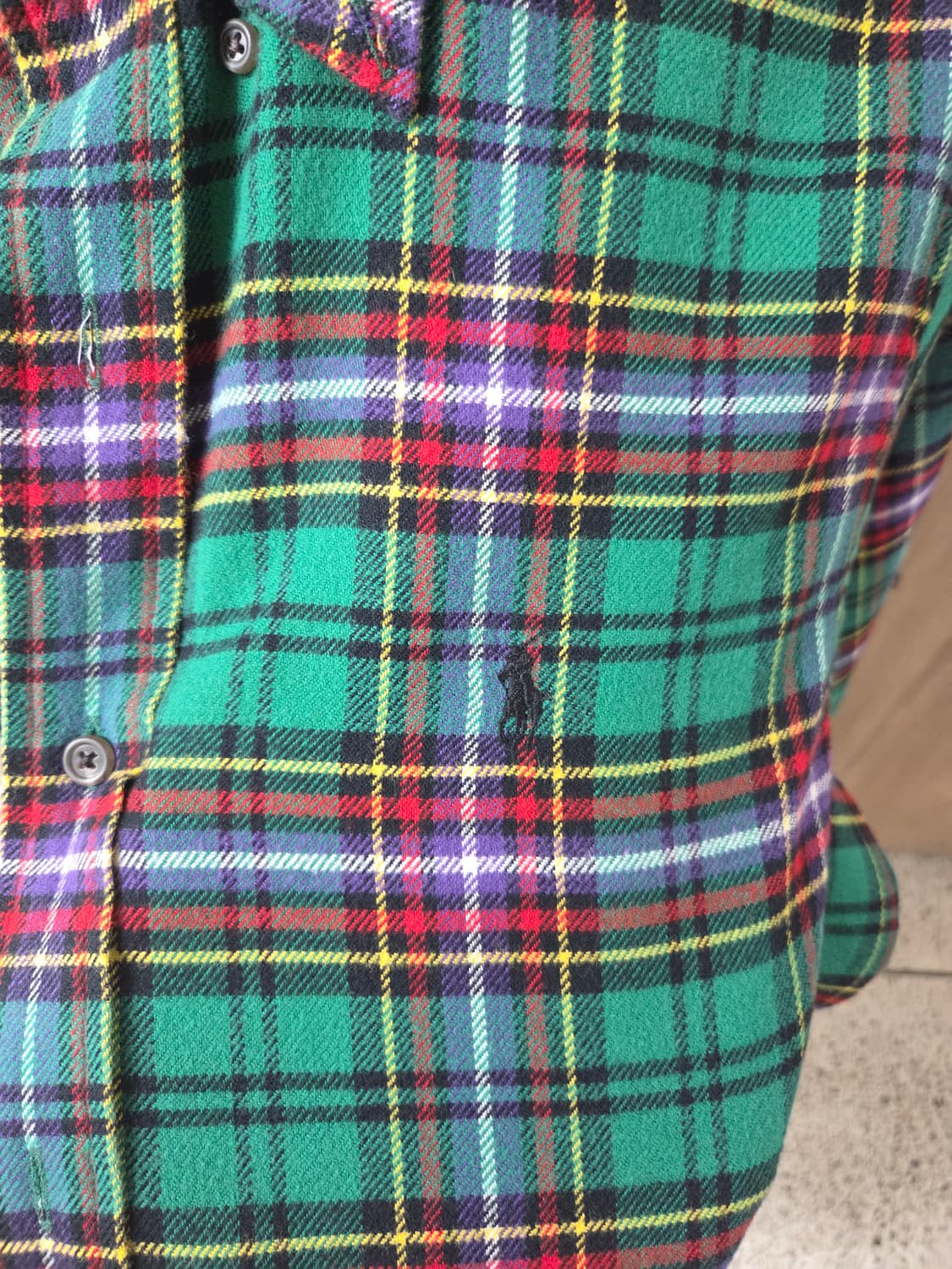 폴로 두꺼운 다크그린 셔츠 상품이미지3