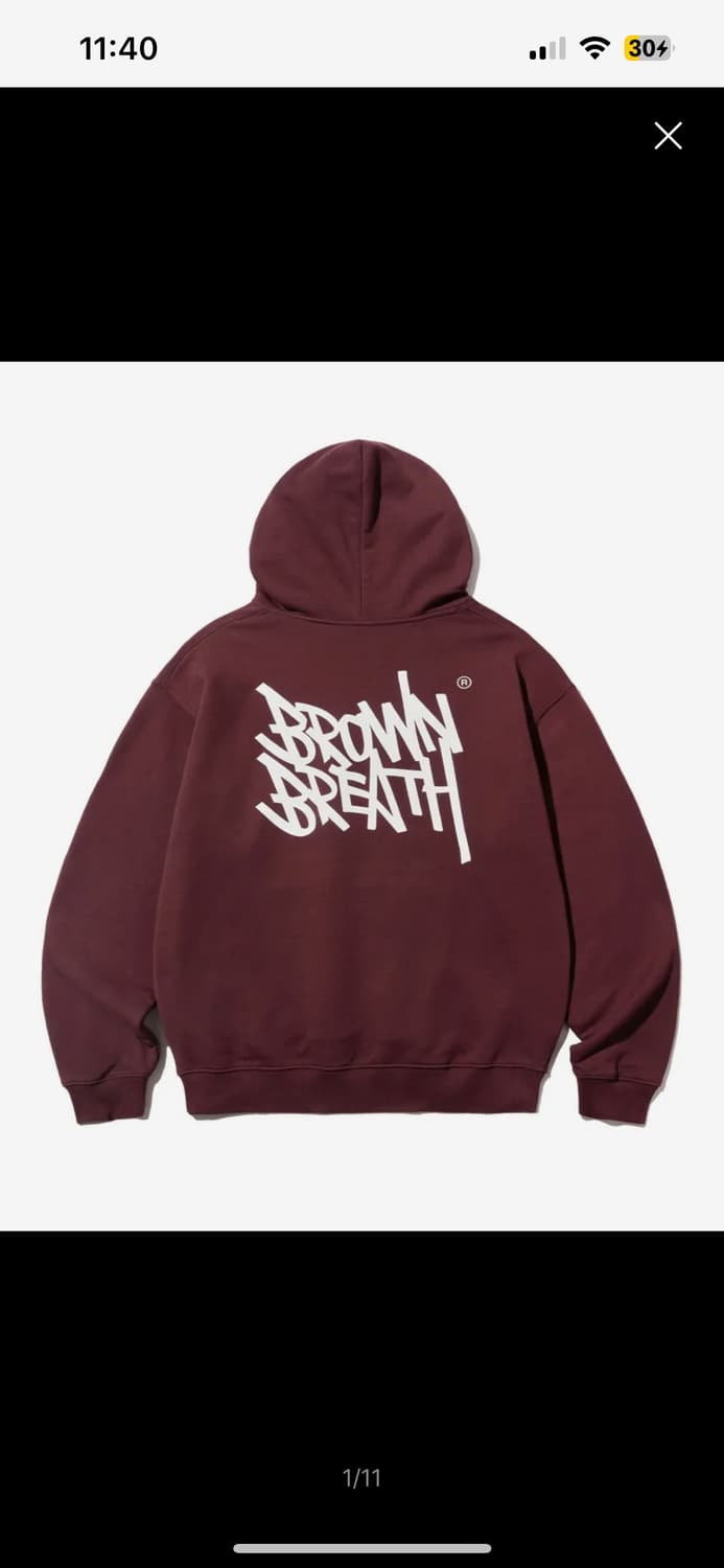 브라운브레스 버건디 후드티 상품이미지1
