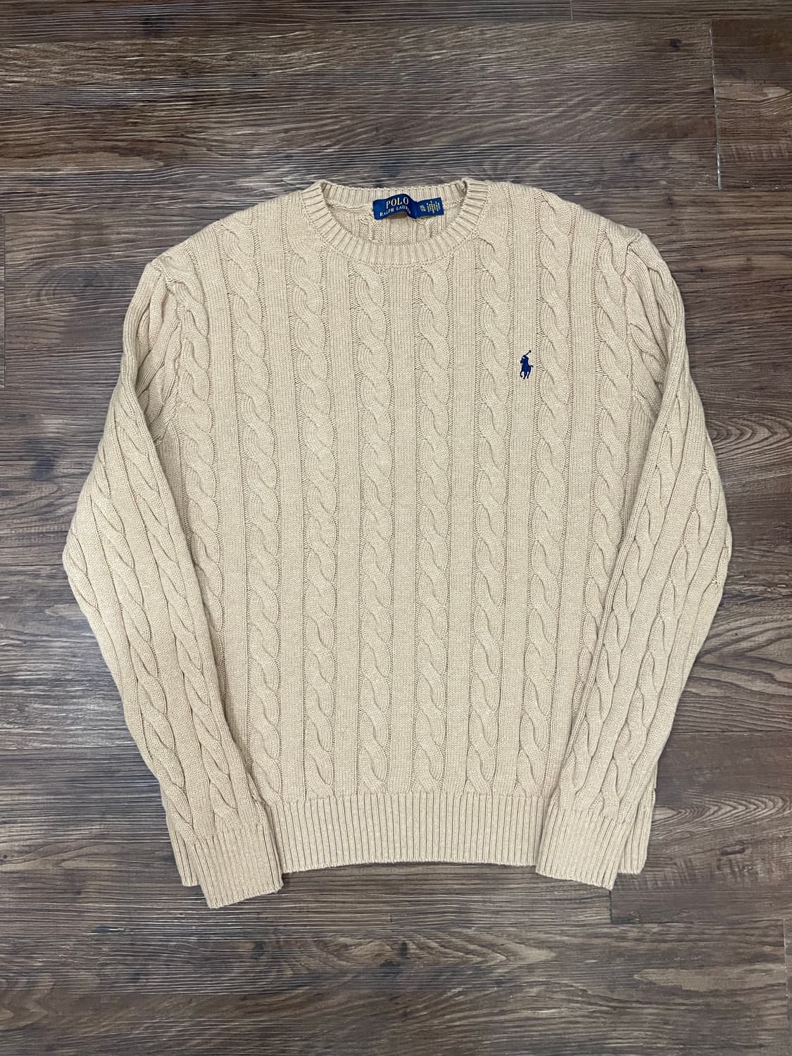 폴로 랄프로렌 베이지 케이블 니트 코튼 스웨터 상품이미지3