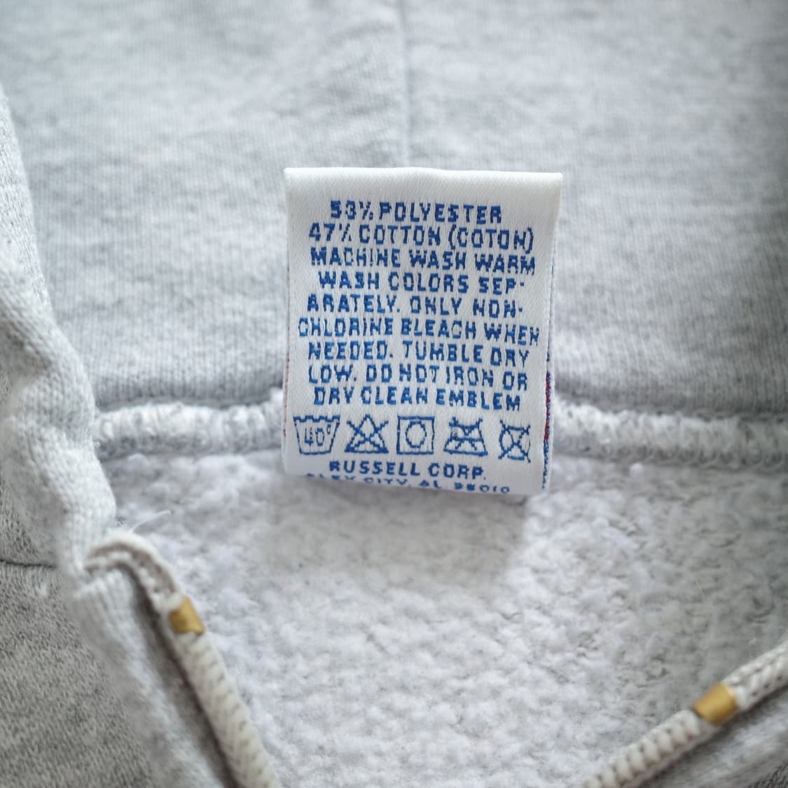 90s 러셀 애슬레틱 MADE IN USA 그레이 후드집업 XL 상품이미지7