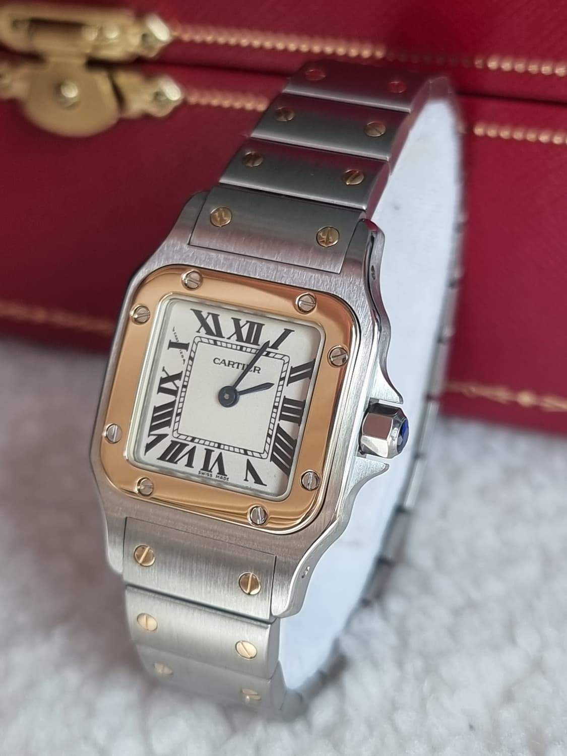 [까르띠에 정품보증서]산토스 갈베 18K 콤비 쿼츠 스몰 여성시계 12년 상품이미지1