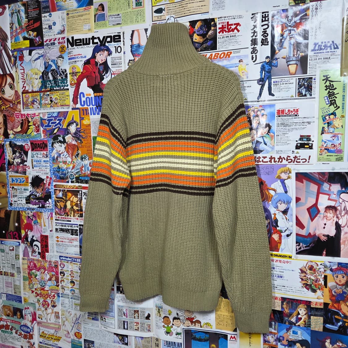 JPN 빈티지 브라운 스트라이프 니트 집업 상품이미지6