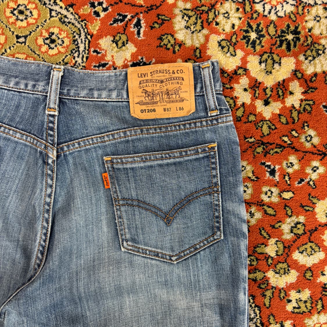 [30] 리바이스 오렌지탭 빈티지 206 워싱 데님 팬츠 상품이미지4