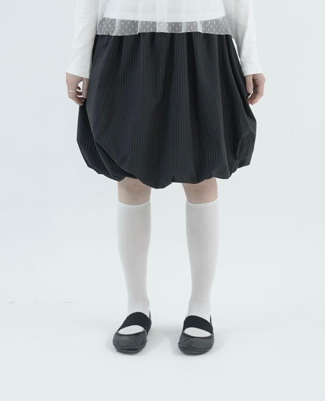 피에브레 스트라이프 펌킨 벌룬 스커트 상품이미지2