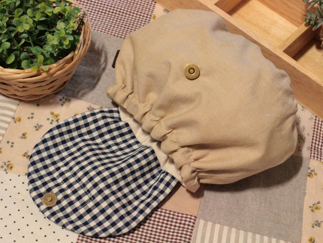 핸드메이드 네이비체크 밴딩 파우치 상품이미지5