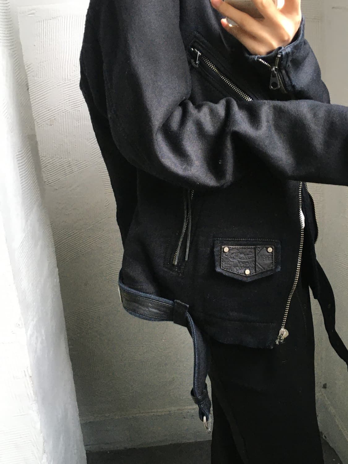 Diesel 디젤 블랙 코튼 라이더 자켓 상품이미지2