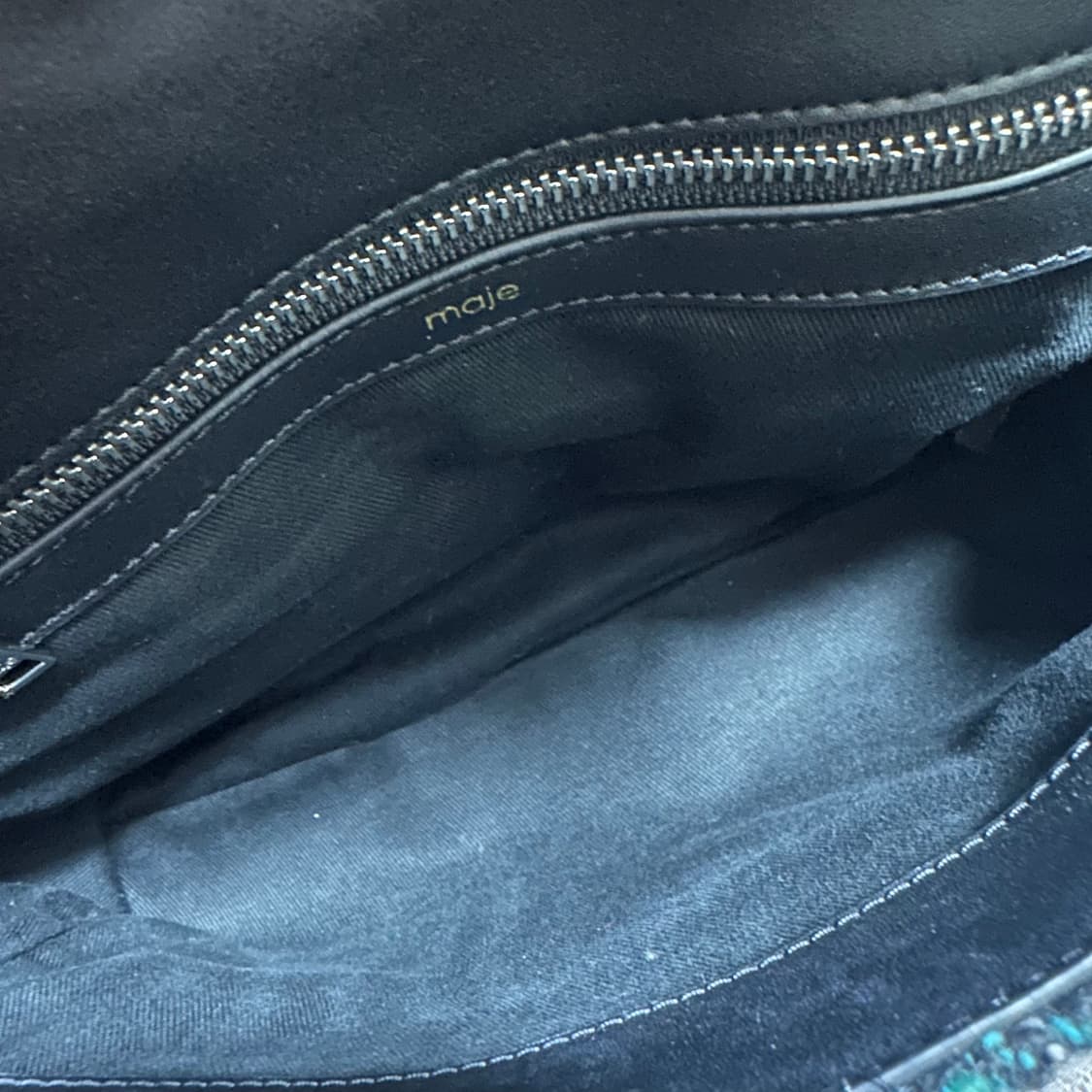 ✨ (바배) 마쥬 클로버 트위드 딥그린 숄더 백 상품이미지4