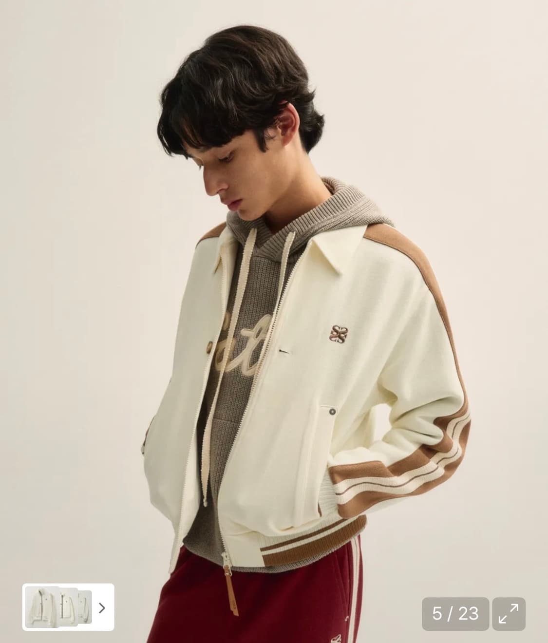 세터 로턴 칼라 트랙 집업 자켓 리조트 크림 상품이미지2