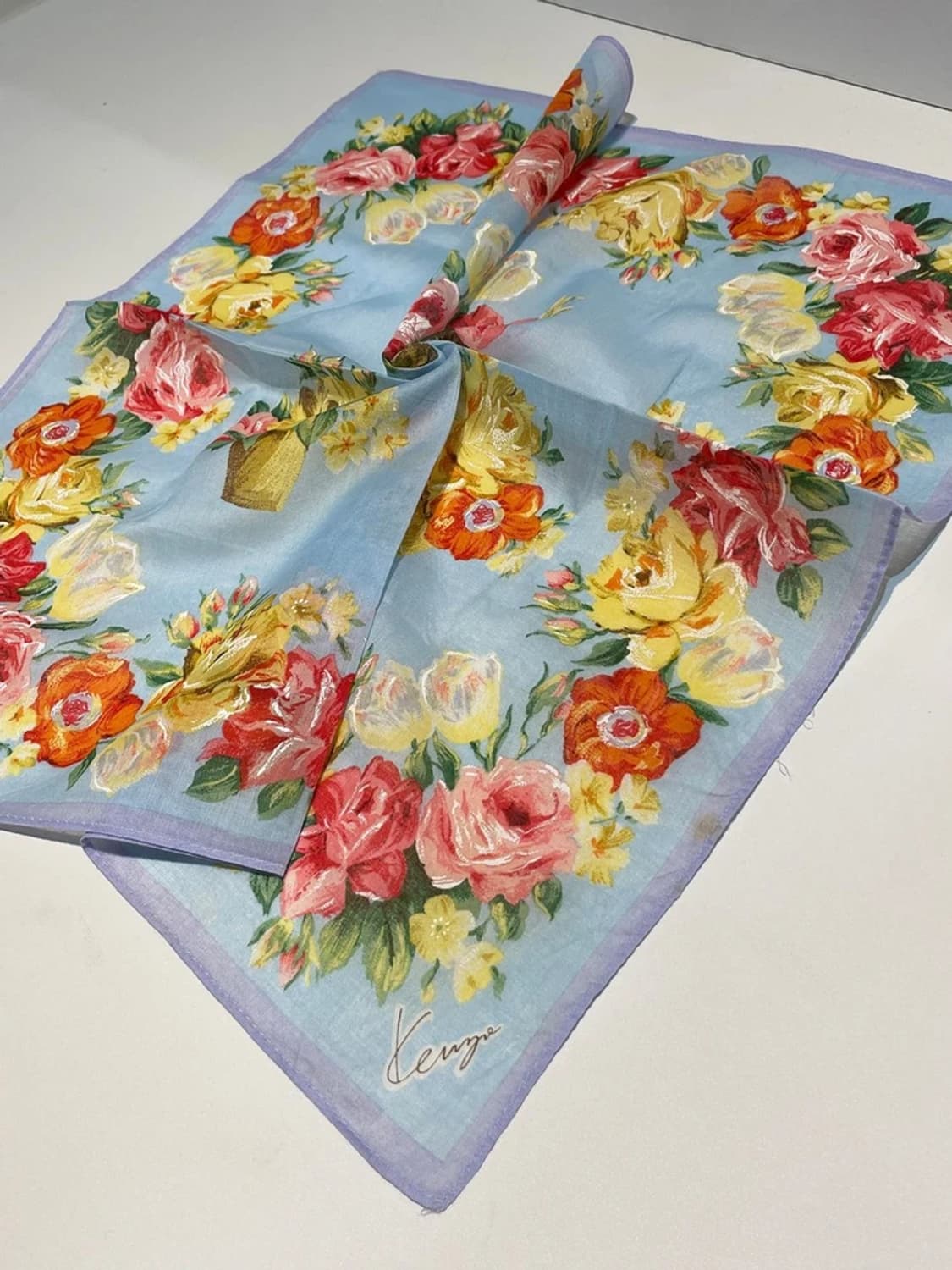 겐조 00s 재팬 플라워 패턴 쁘띠 손수건 A1466 상품이미지2