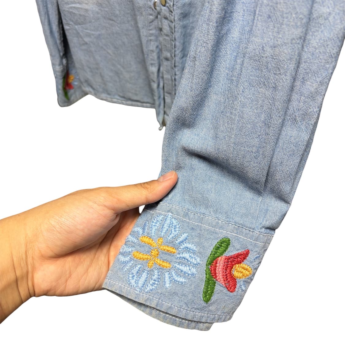 아메리칸 빈티지 데님 자수 셔츠 M 상품이미지3