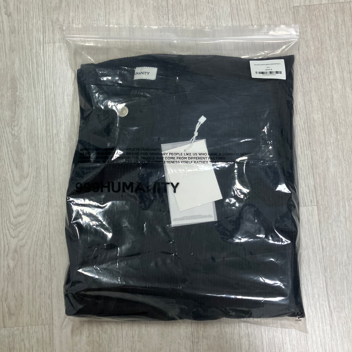 [L] 999휴머니티 av 플리츠 데님 블랙 상품이미지3