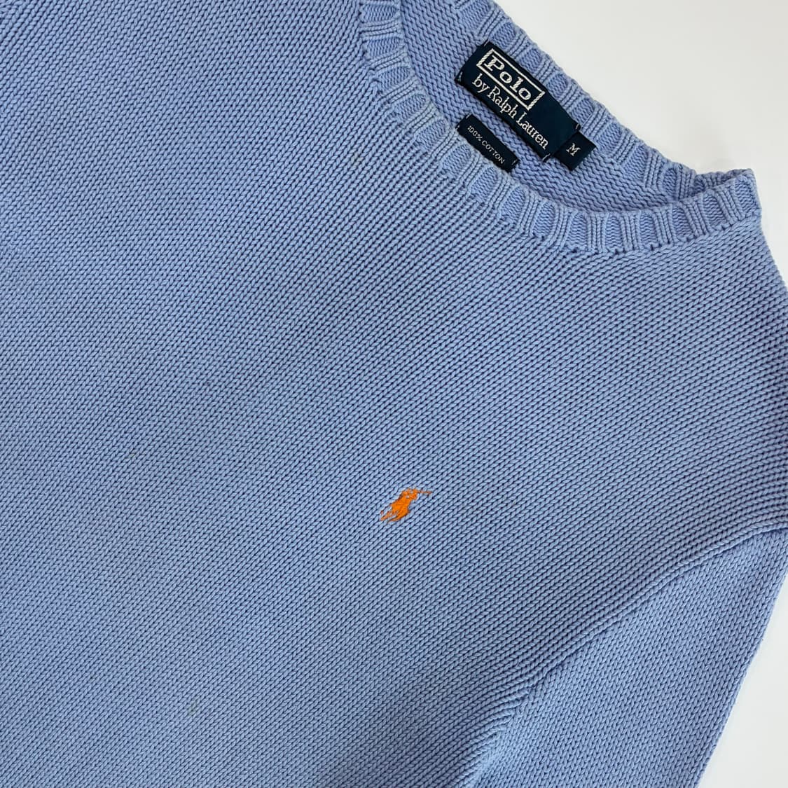 Polo 폴로 랄프로렌 라벤더 블루 코튼 라운드 니트 상품이미지3