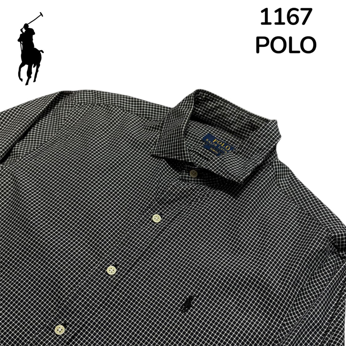 폴로 슬림핏 체크 셔츠 M 상품이미지4