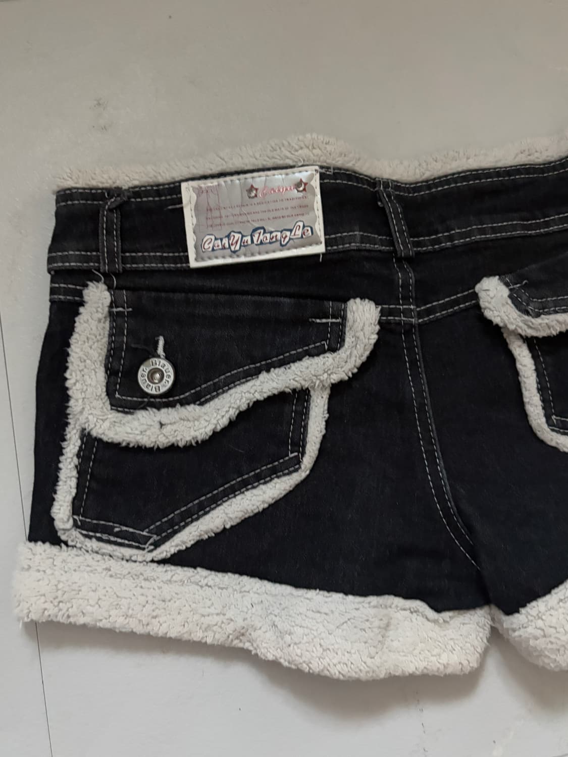 • Black denim fur pants 상품이미지6