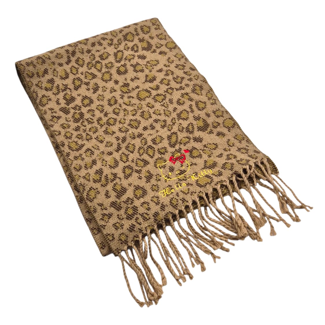 09s 레트로 키티 호피 니트 머플러 상품이미지1